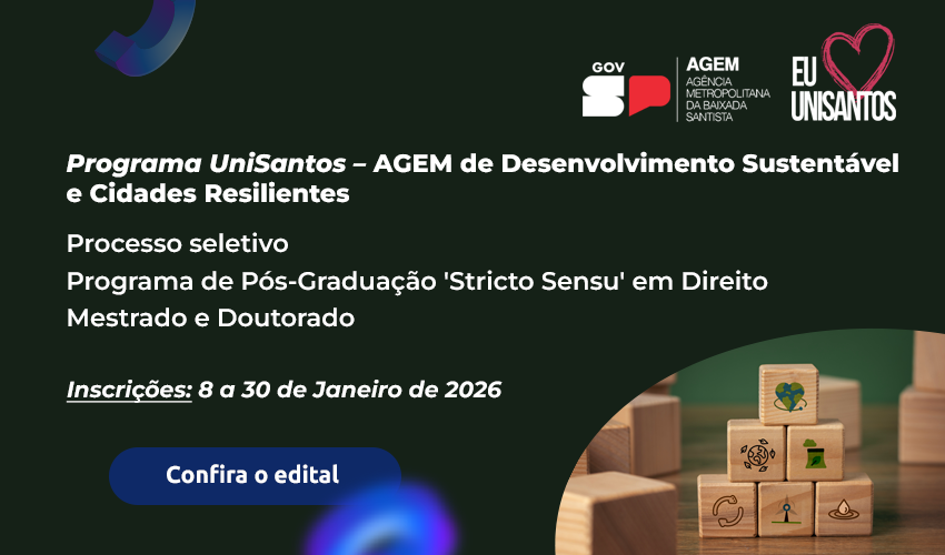 banner Programa UniSantos_AGEM de Desenvolvimento Sustentavel