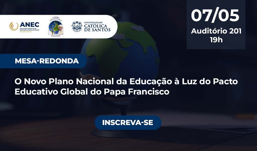 Mesa-redonda – Pacto Educativo Global do Papa Francisco – Banner 2026