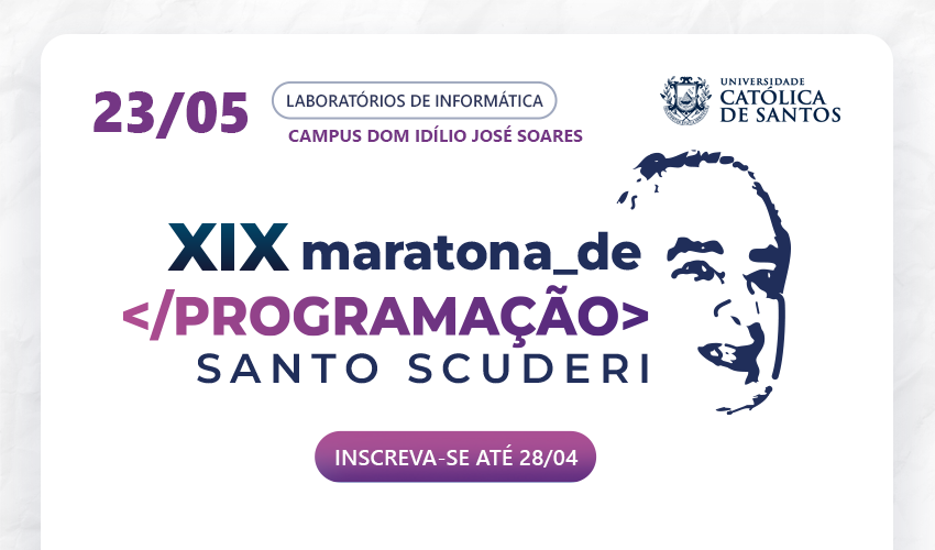 banner – Maratona de Programação Santo Scuderi 2026