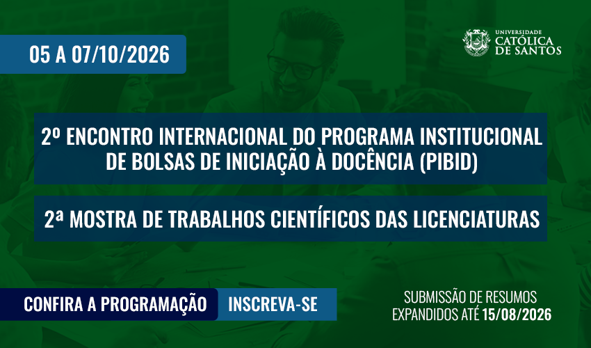 banner -Encontro PIBID – Mostra de Trabalhos Científicos das Licenciaturas – 2026